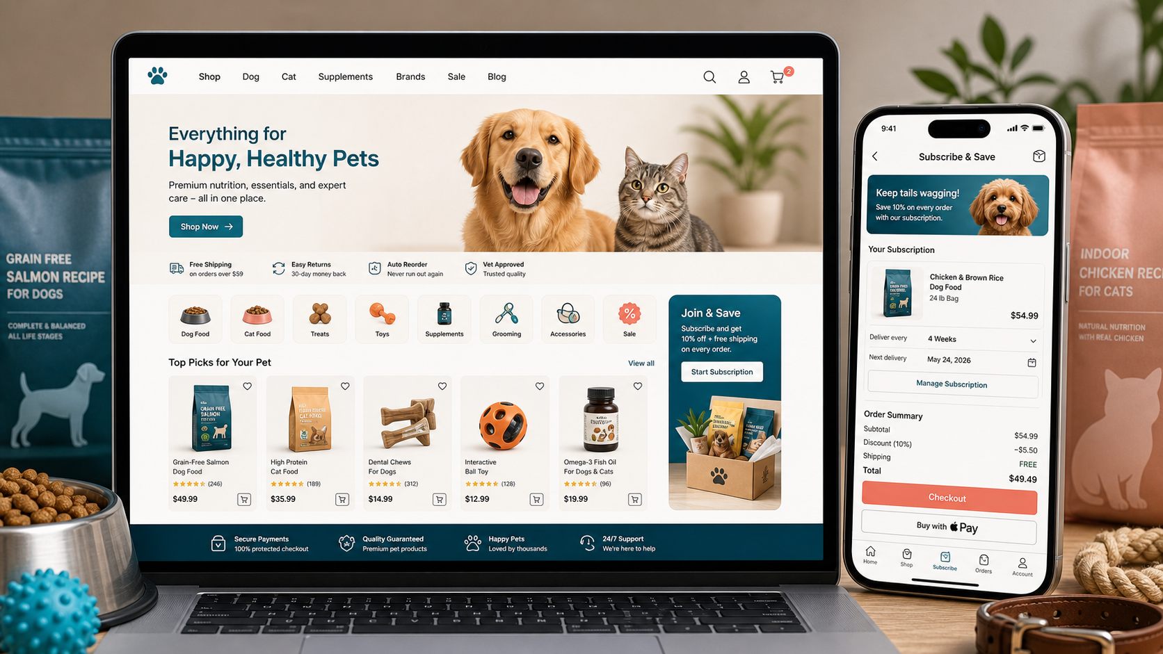 Pet Experts interface preview